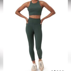 The Girlfriend Collective Moss Green Compressive High-Rise Legging Sz L